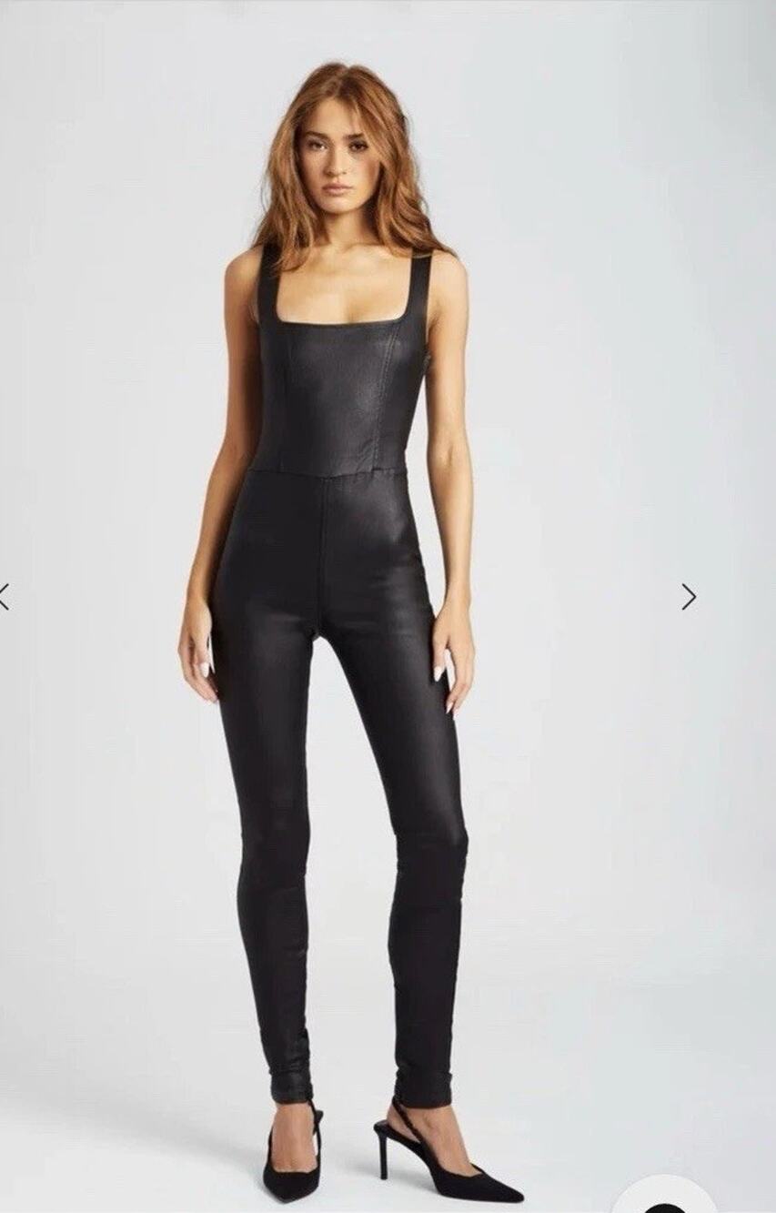 Ser.O.Ya Viper Coated Denim Catsuit Jumper Size S MSRP $398